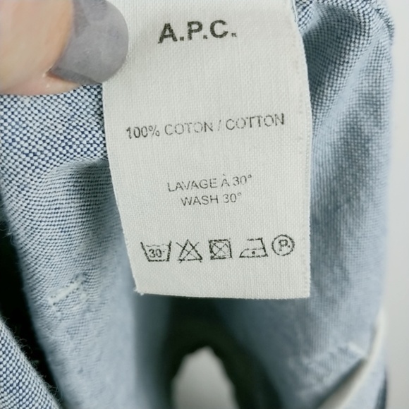 A.P.C. Rue Madame Paris Lt. Blue Cotton Shorts - Picture 4 of 7